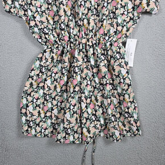 AX Paris Romper/Playsuit Women 4 Black Floral Print Button Up Boho Fairy Grunge - Picture 4 of 12